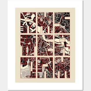 Amsterdam, Netherlands City Map Typography - Vector Posters and Art